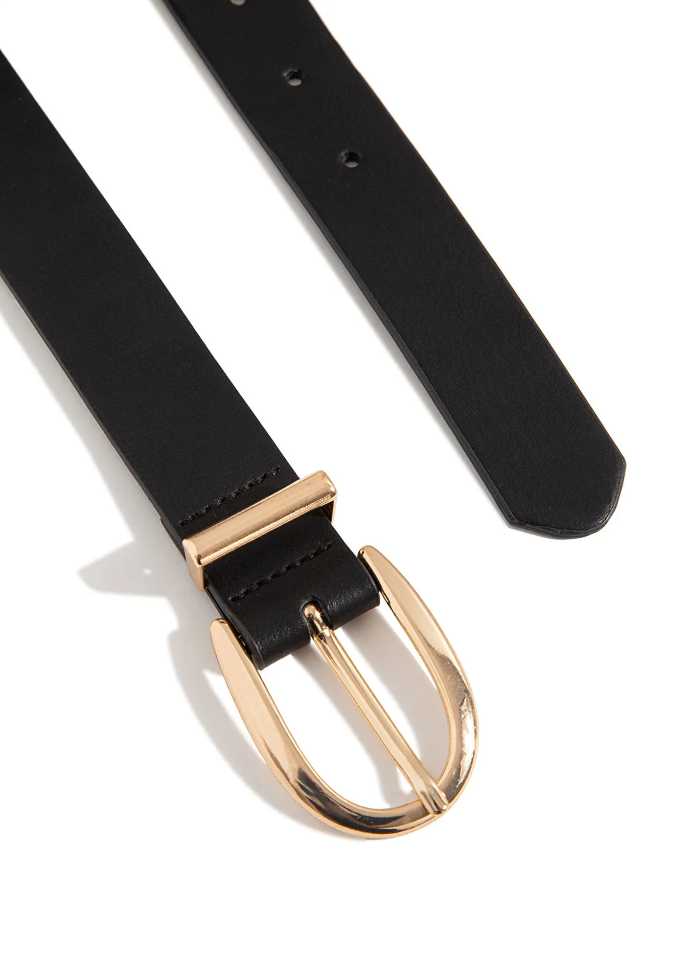 Black Faux Leather Belt
