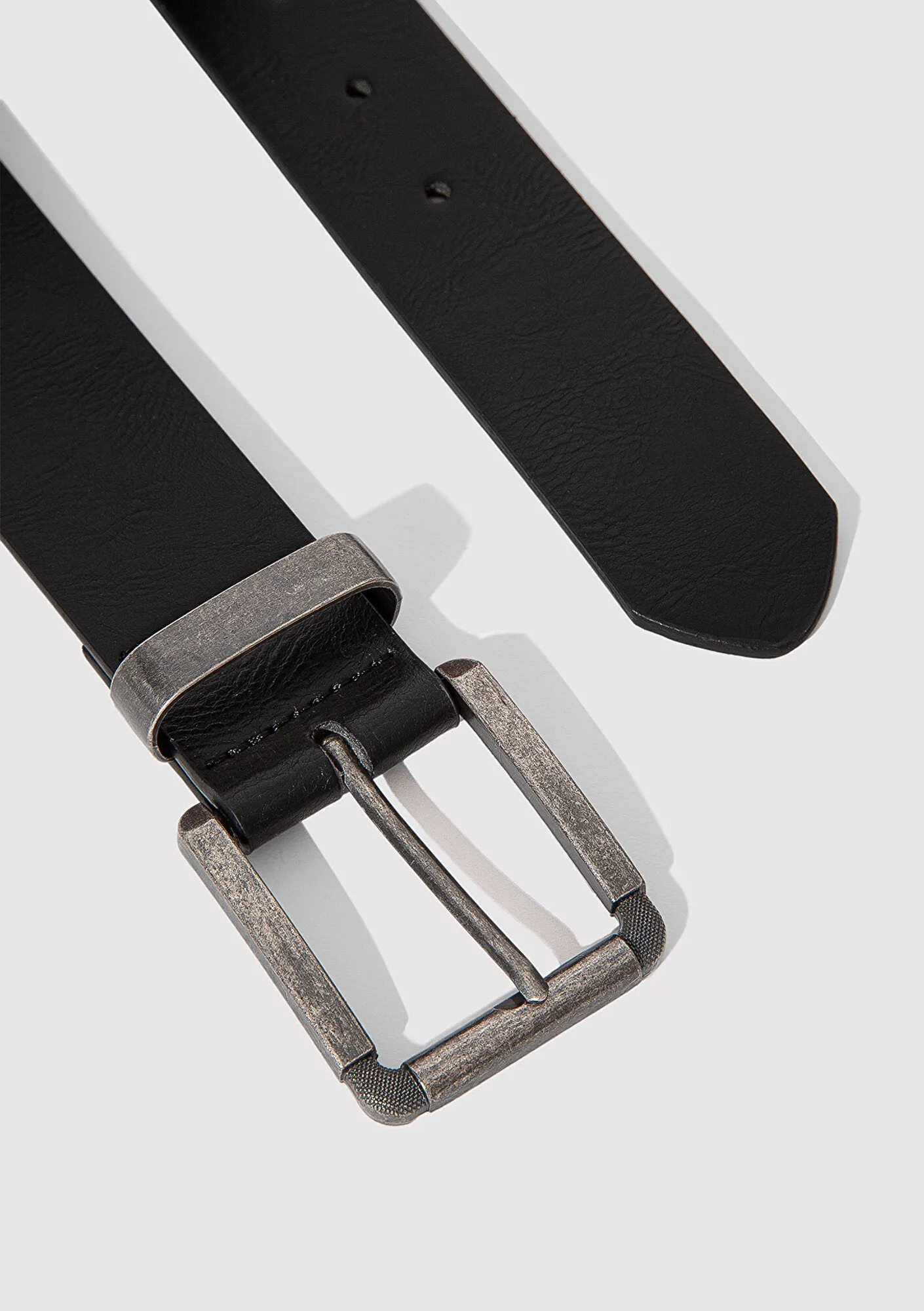 Black Faux Leather Belt