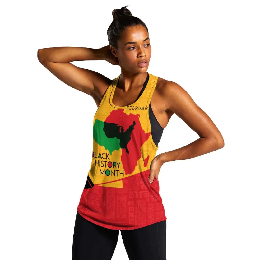 Black History Month Women Racerback Tank - African February Design DT02