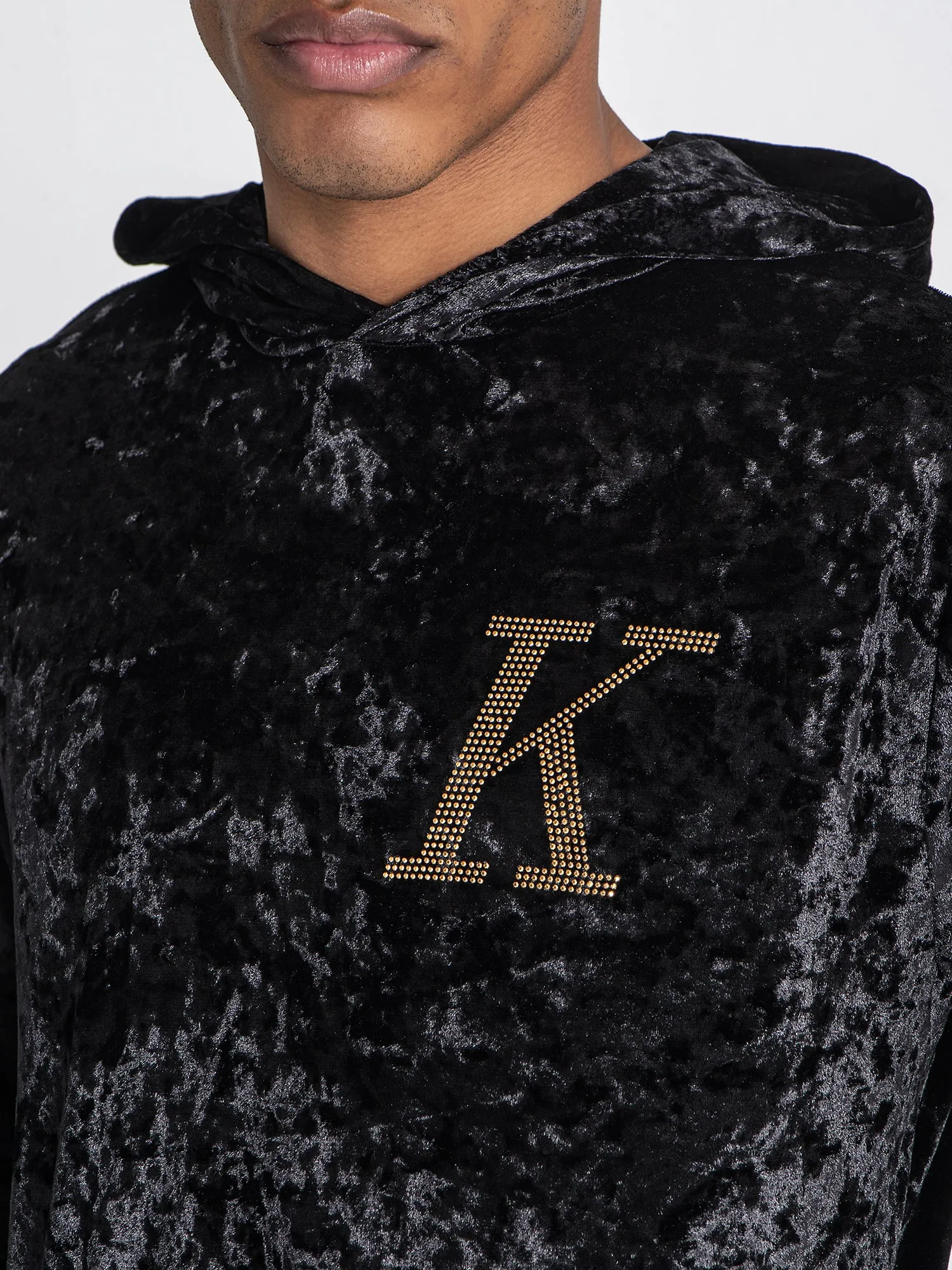 Black K Velvet Hoodie