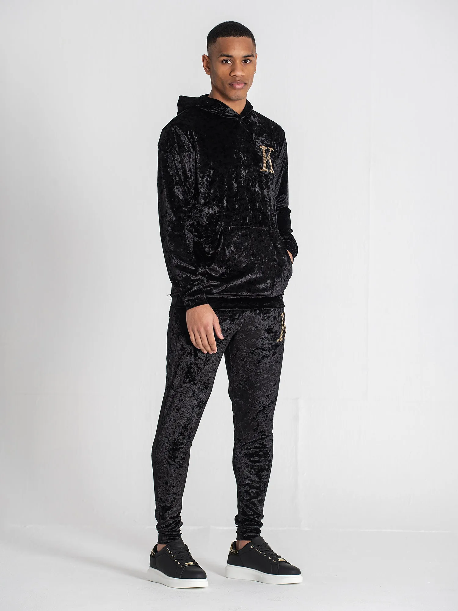 Black K Velvet Hoodie