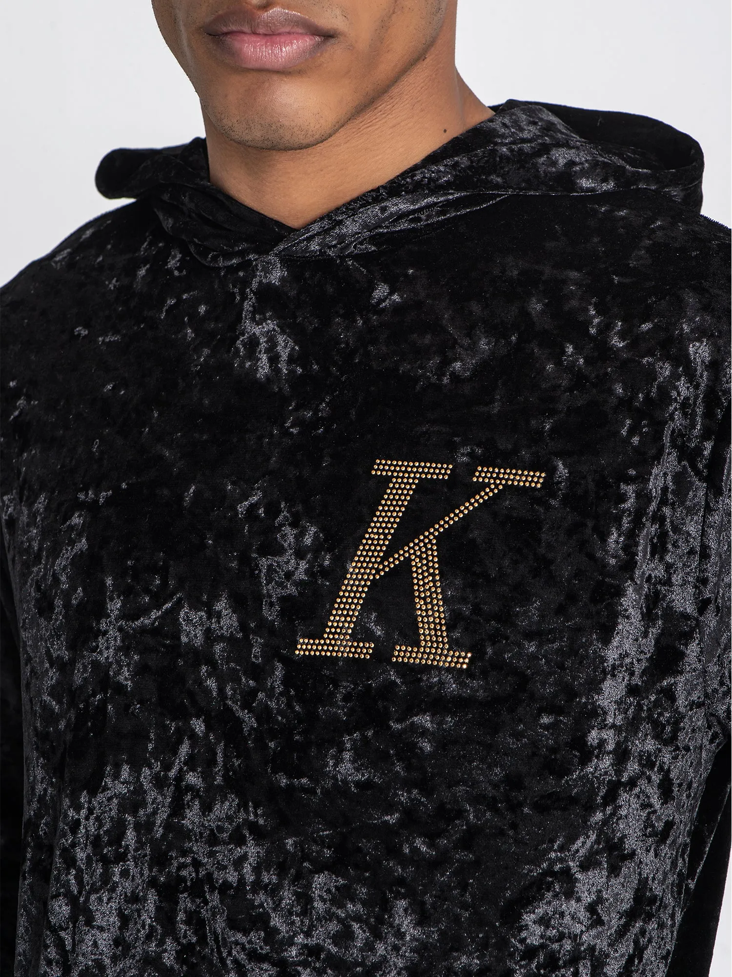 Black K Velvet Hoodie