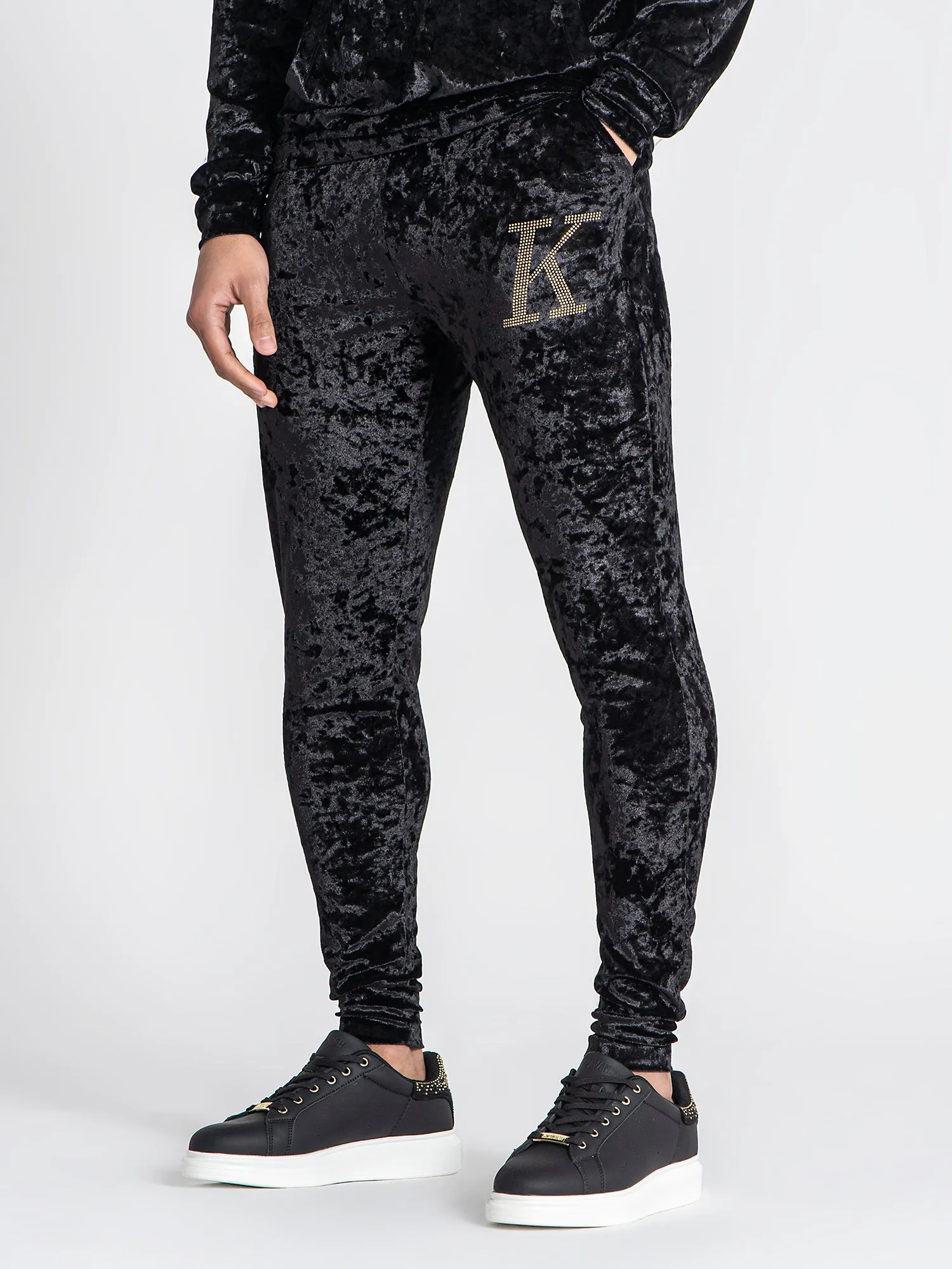 Black K Velvet Joggers