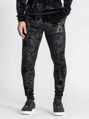 Black K Velvet Joggers