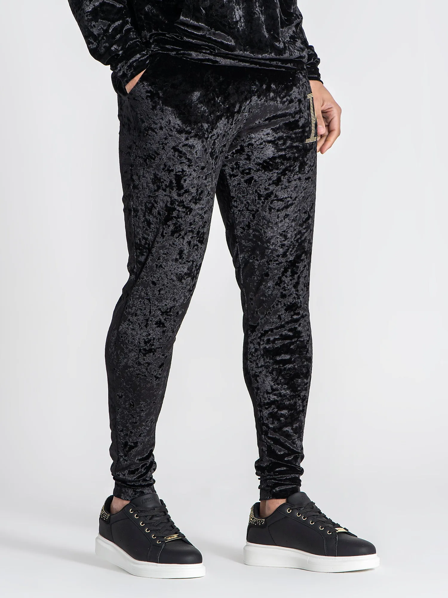 Black K Velvet Joggers
