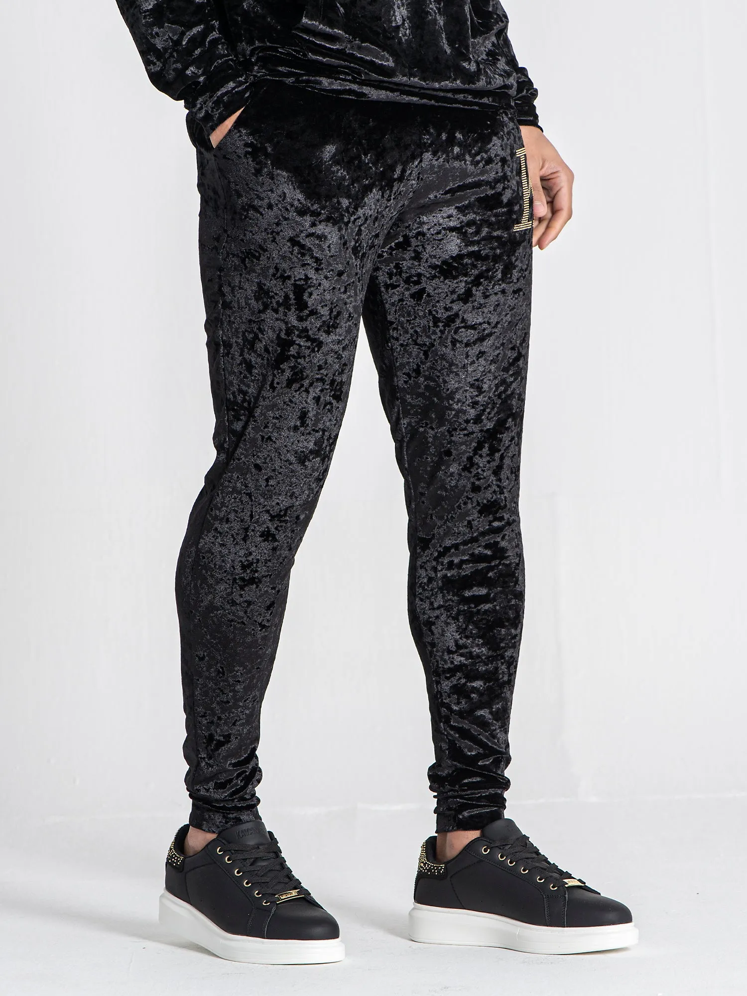 Black K Velvet Joggers