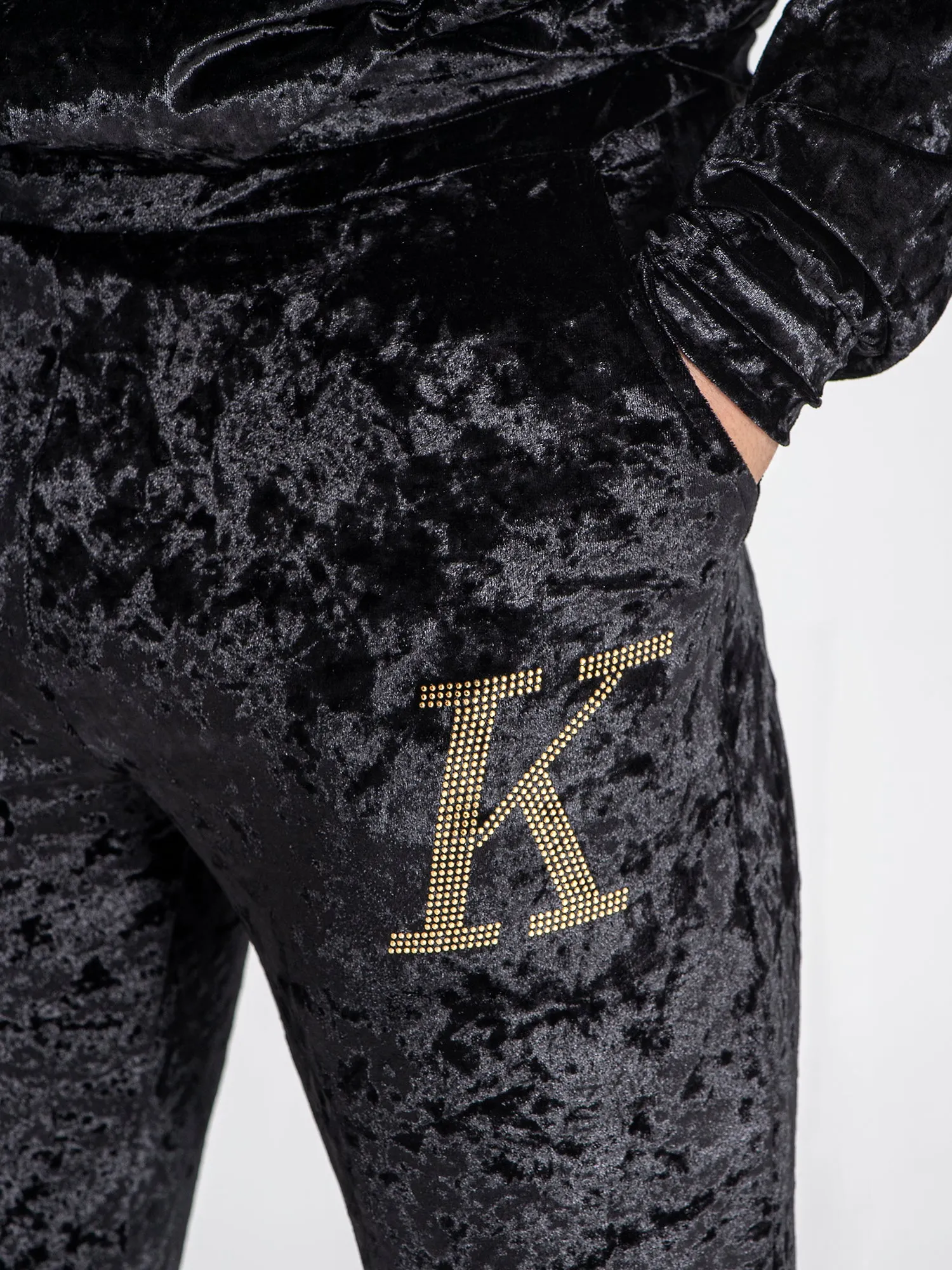 Black K Velvet Joggers
