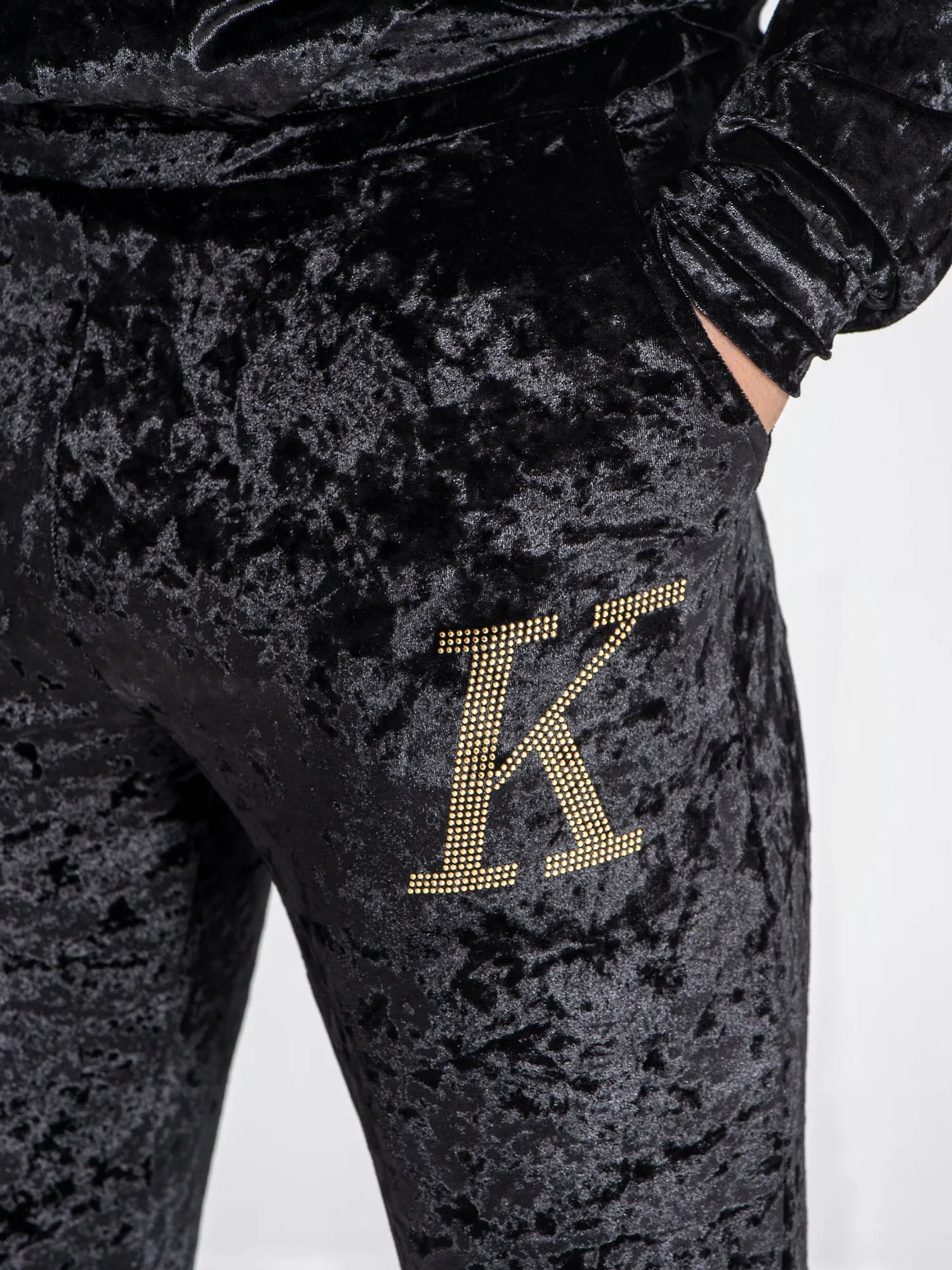Black K Velvet Joggers