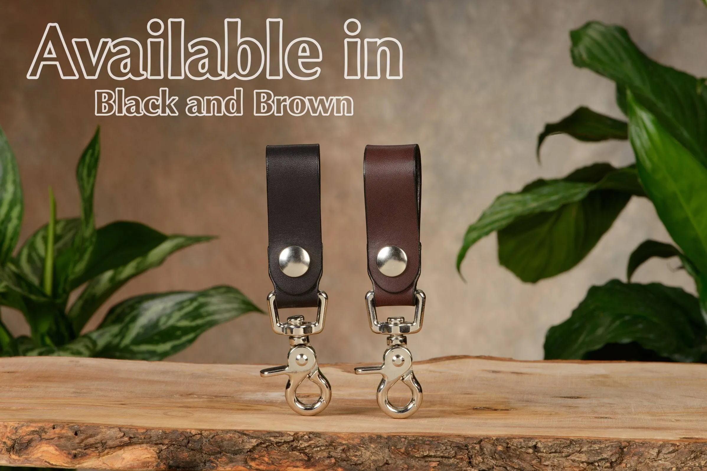 Black Leather Key Hanger With Scissor Snap (SKU 234-18)