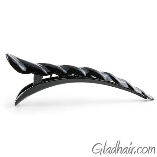 Black Plastic Barley Twist Beak Clip - 1 piece