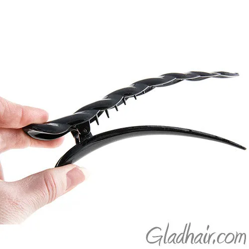 Black Plastic Barley Twist Beak Clip - 1 piece