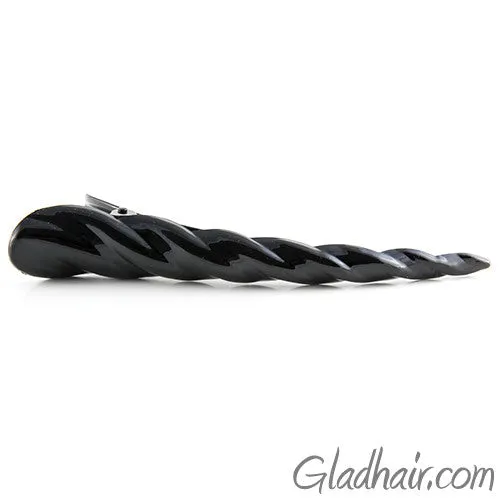 Black Plastic Barley Twist Beak Clip - 1 piece