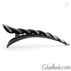 Black Plastic Barley Twist Beak Clip - 1 piece