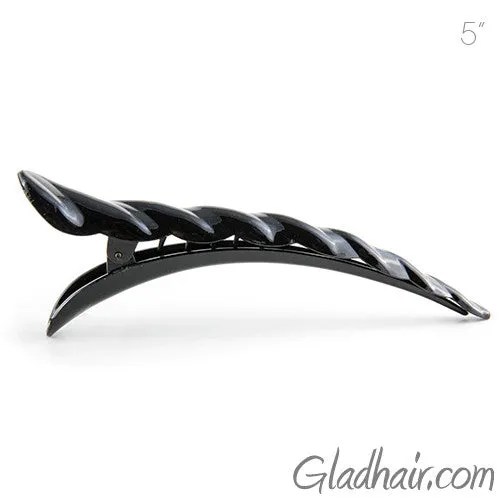Black Plastic Barley Twist Beak Clip - 1 piece
