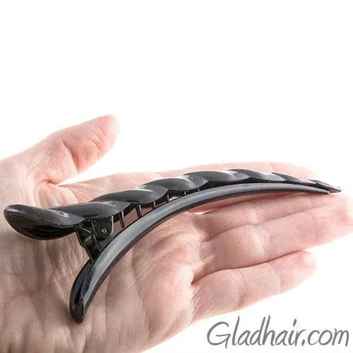 Black Plastic Barley Twist Beak Clip - 1 piece