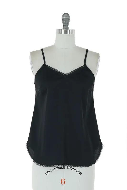 Black Satin Cami