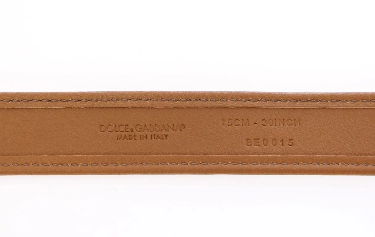 Blue Leopard Leather Logo Belt