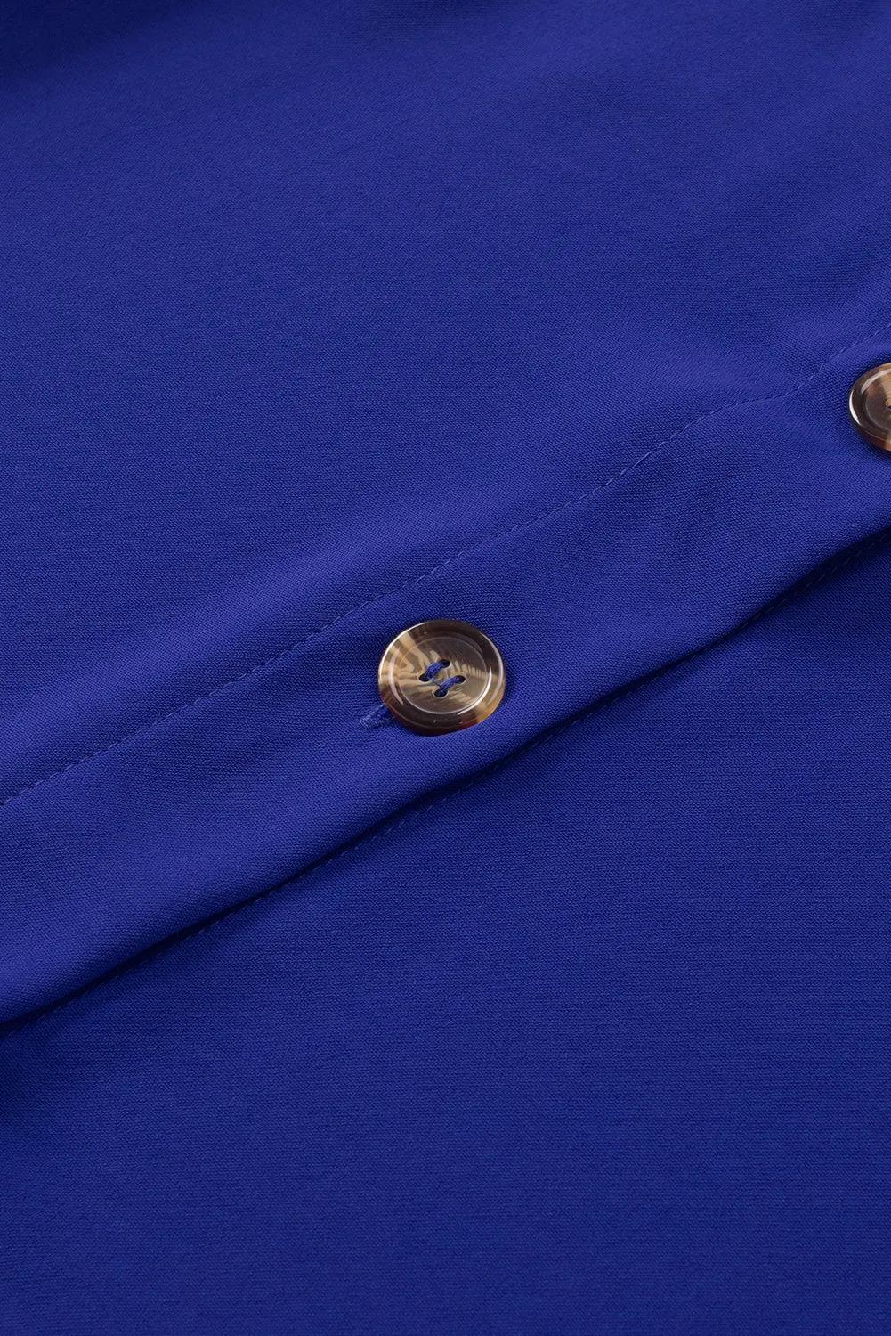 Blue Spaghetti Strap Buttoned Tank Top