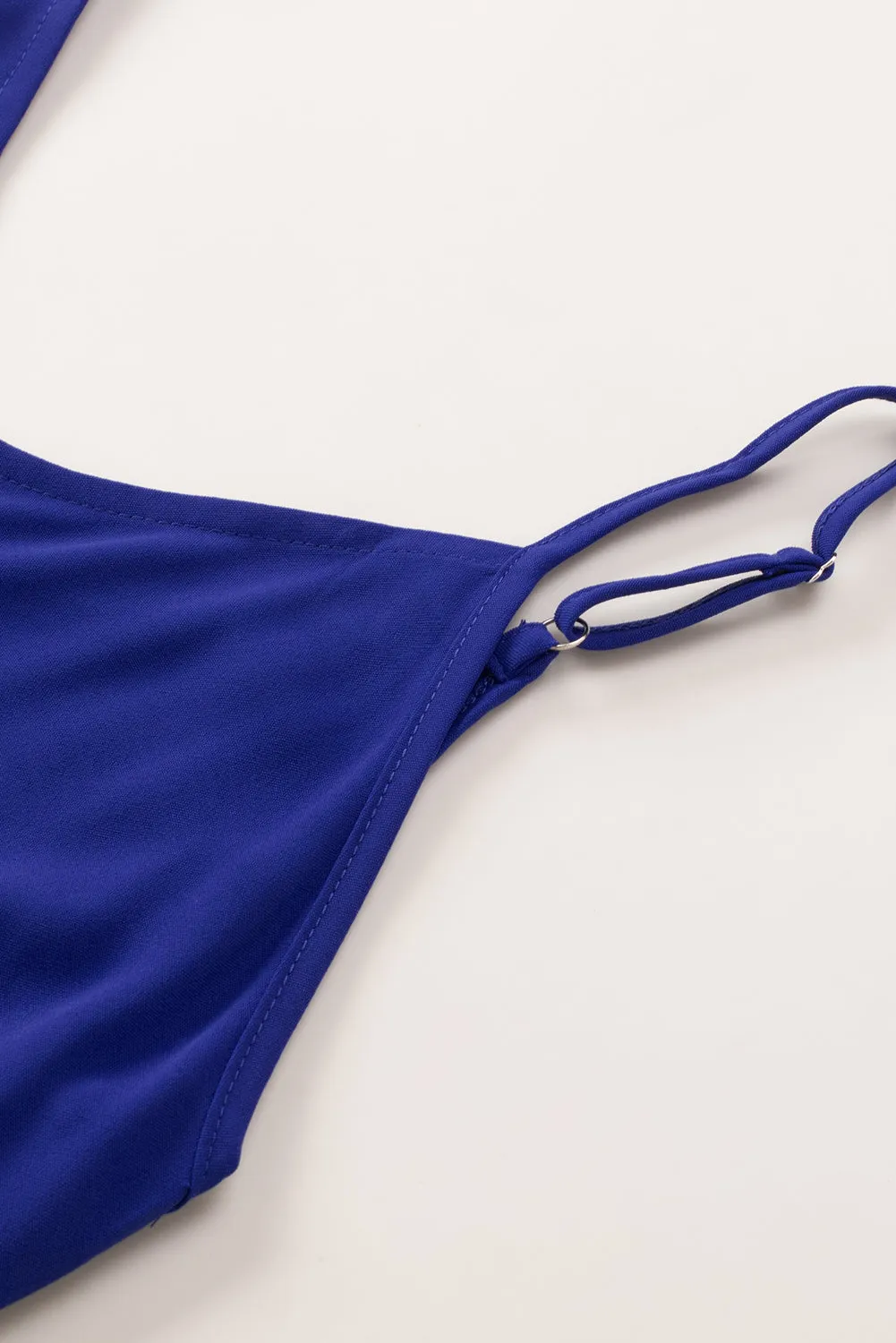 Blue Spaghetti Strap Buttoned Tank Top