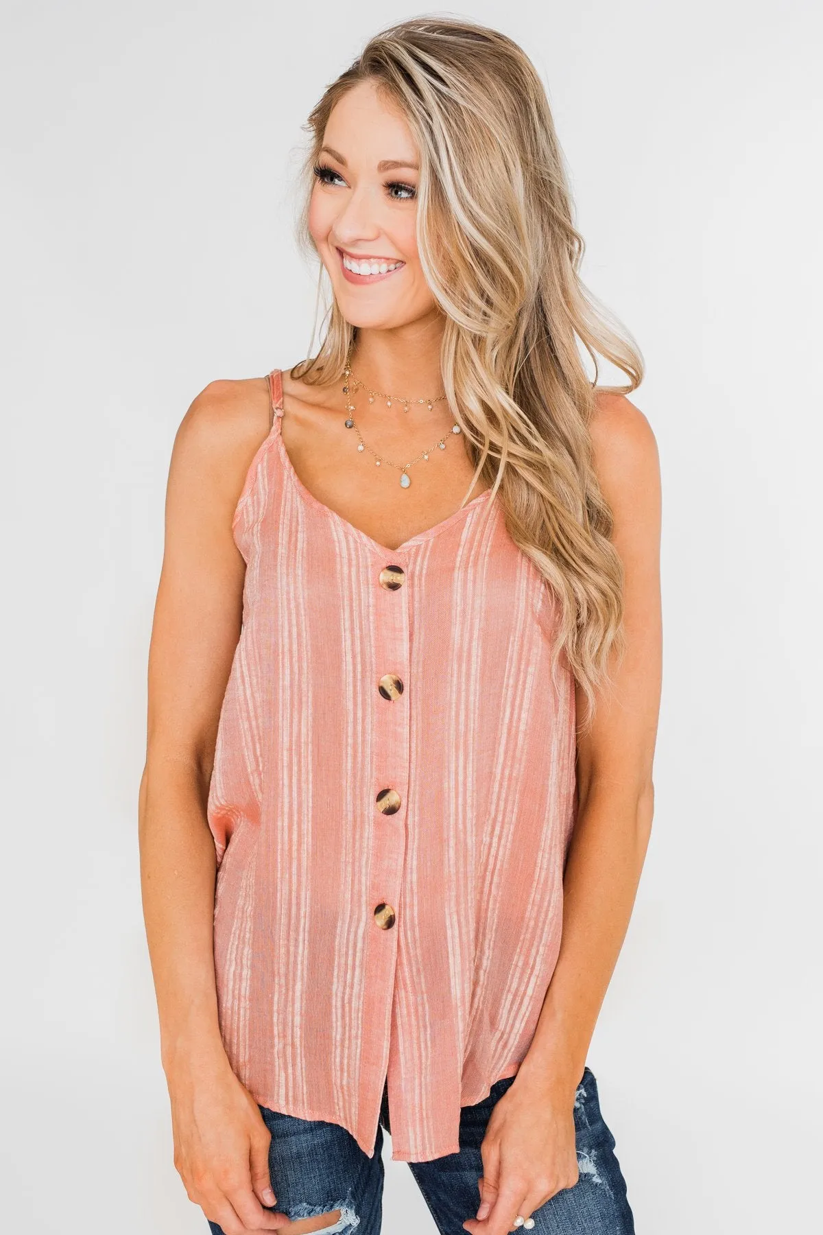 Blushing in Peach Tank Top- Peach