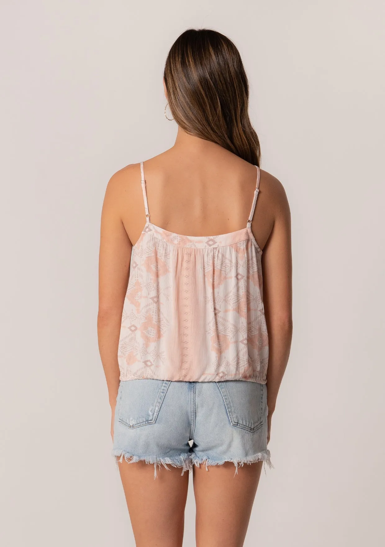 Bohemian Button Down Spaghetti Strap Tank Top