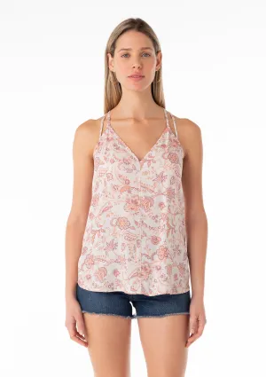 Bohemian Paisley Floral Double Strap Tank Top