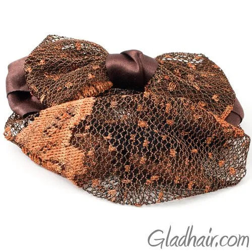 Bow Style Barrette with a Net for Bun