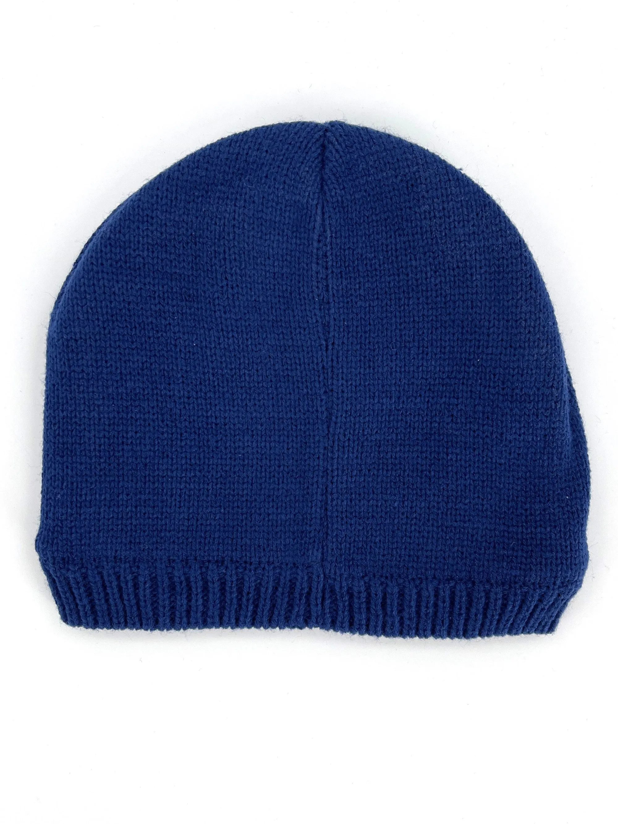 Boys Hat & Gloves Set Rocket Design Blue Knitted Fleece-Lined Hat Thermal Gloves