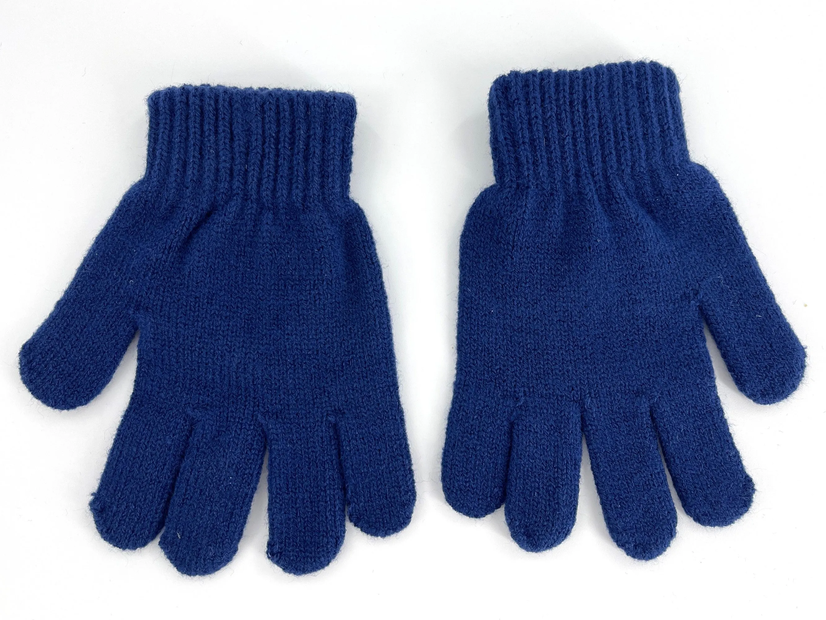 Boys Hat & Gloves Set Rocket Design Blue Knitted Fleece-Lined Hat Thermal Gloves