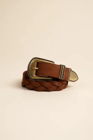 Braided Triptych Belt - Cognac