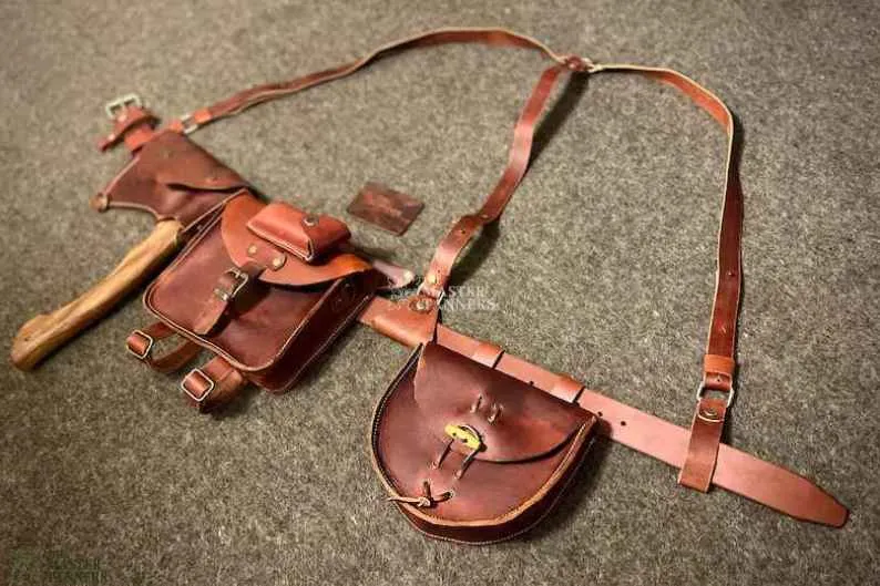 Brown Bushcraft Leather Belt Kit | Load Carrying Bushcraft Belt