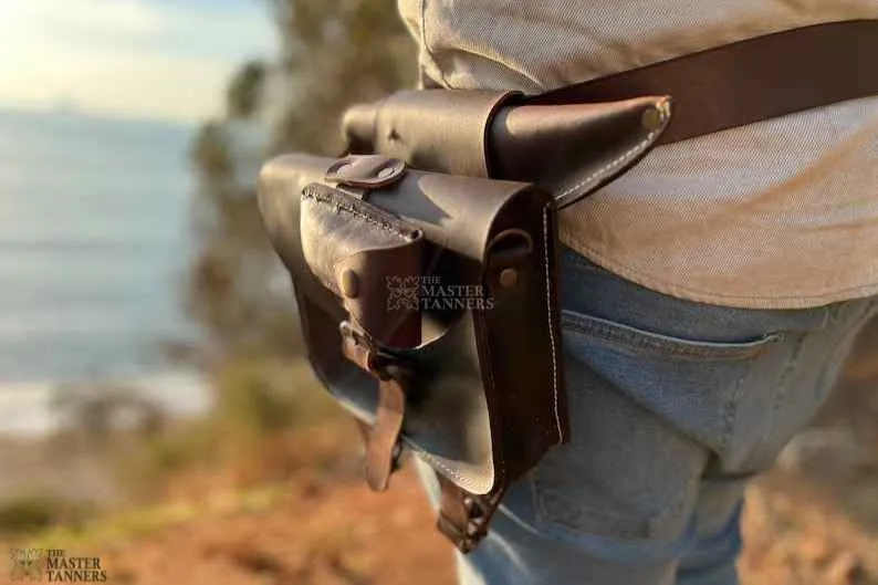 Brown Bushcraft Leather Belt Kit | Load Carrying Bushcraft Belt