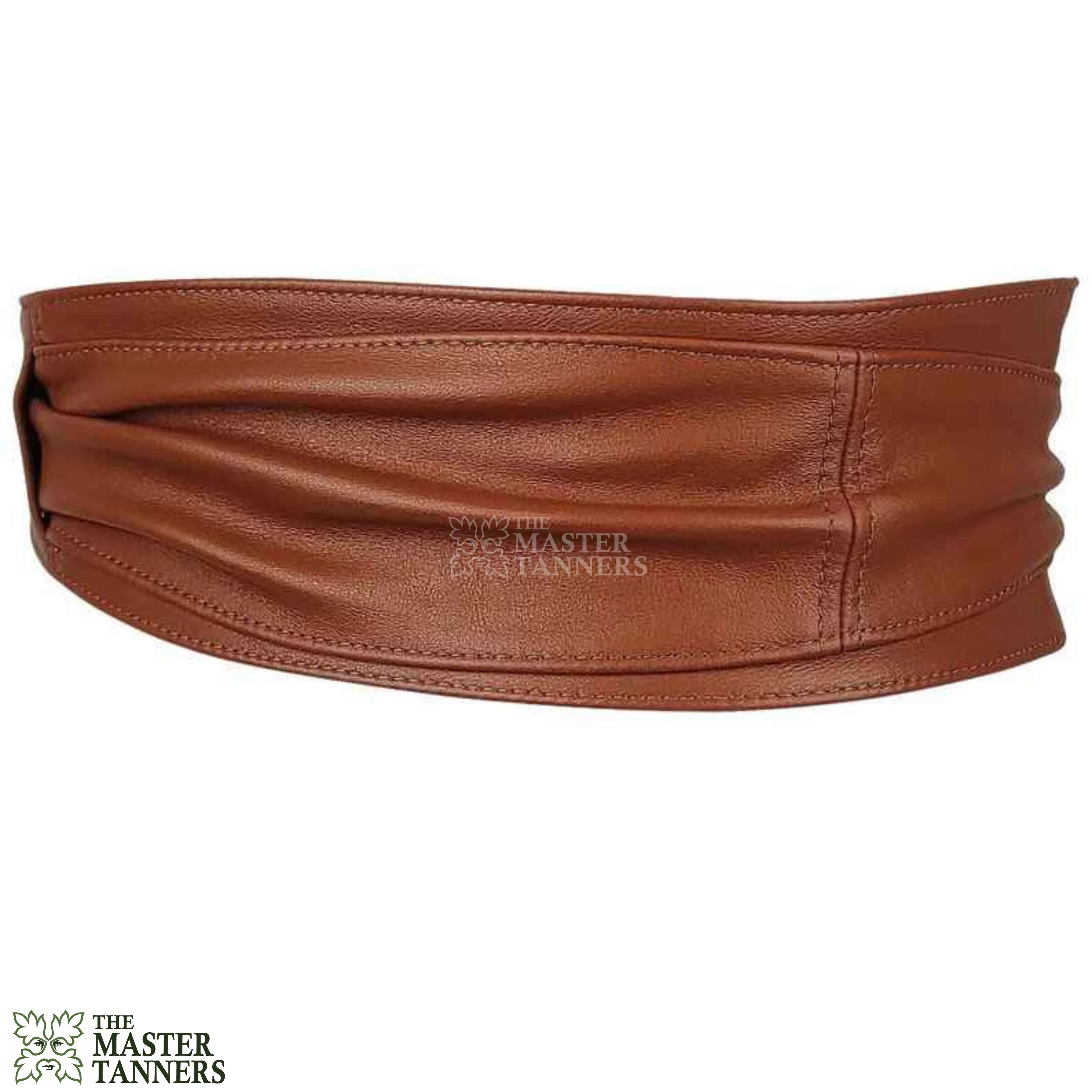 Brown Leather Belt Obi
