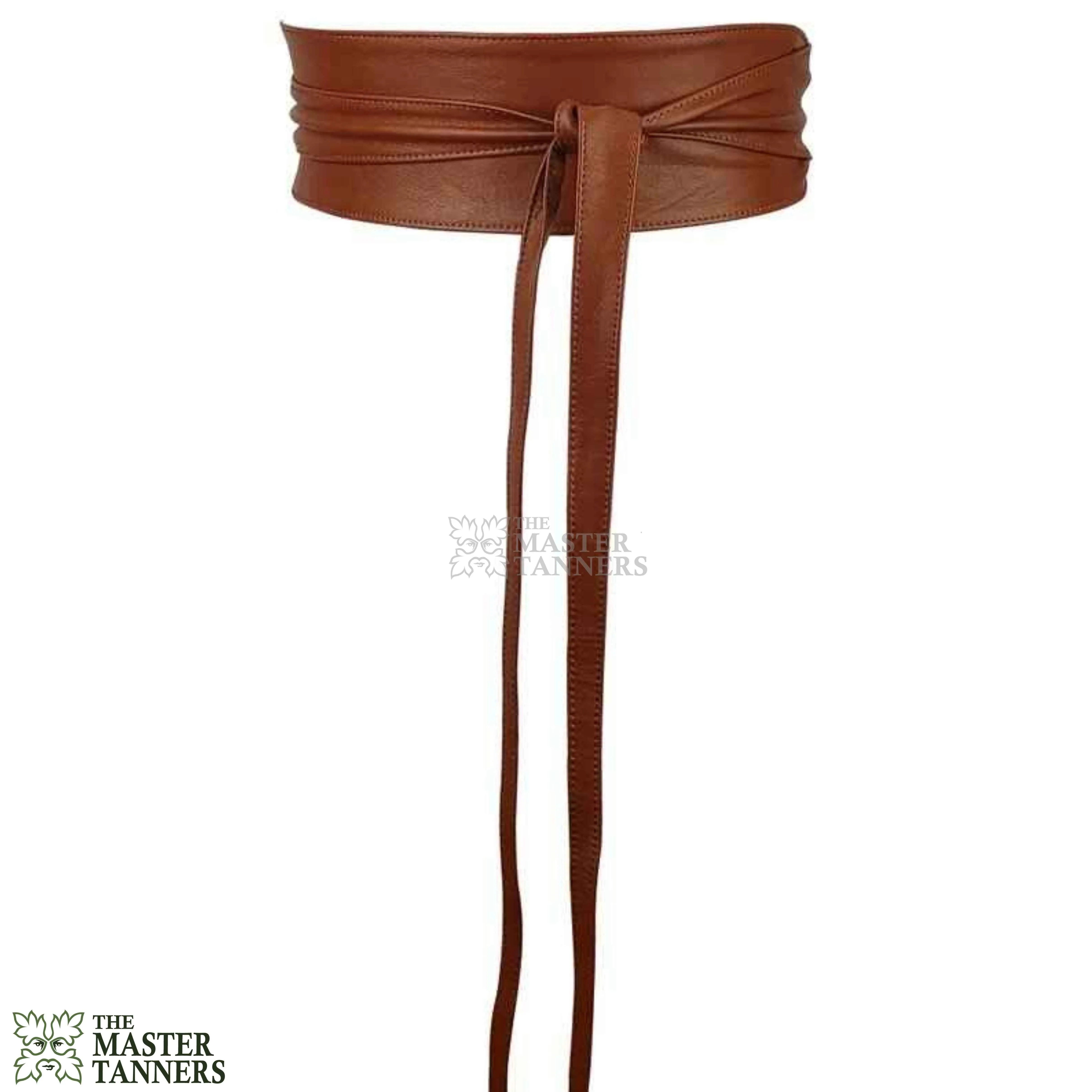 Brown Leather Belt Obi