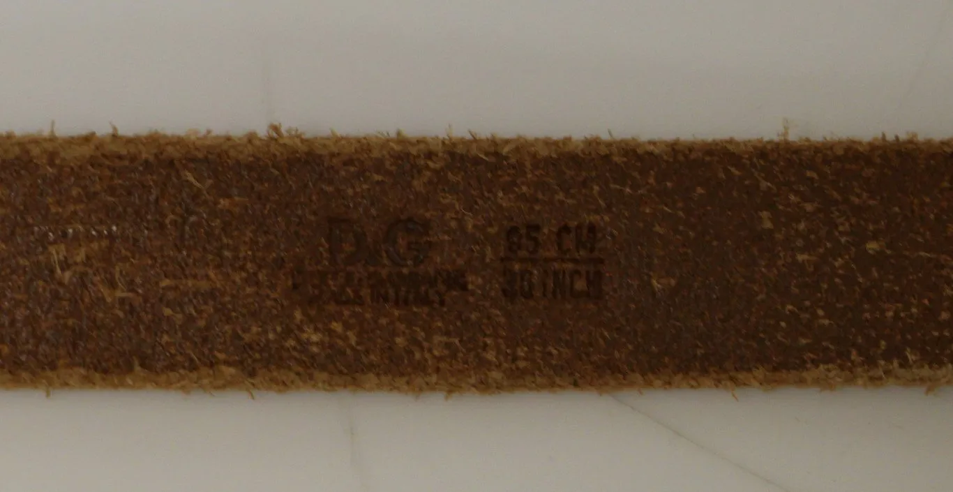 Brown Leather Logo Belt