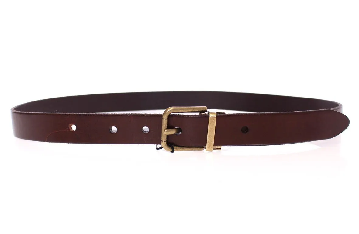 Brown Leather Logo Belt