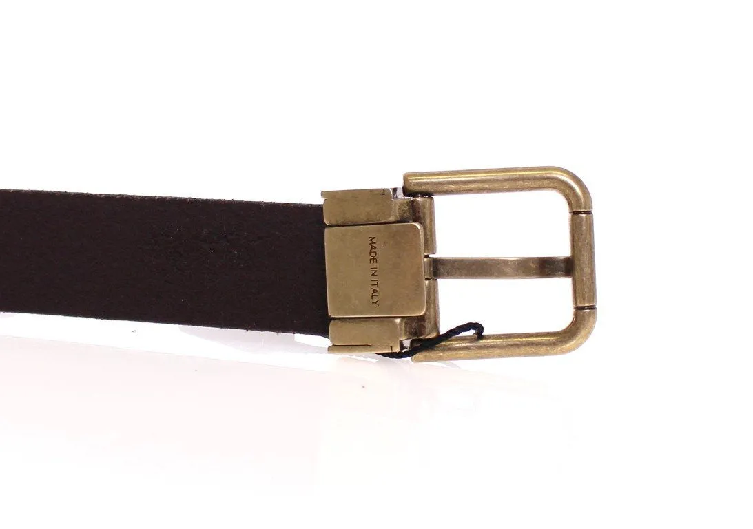 Brown Leather Logo Belt
