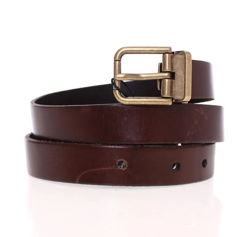 Brown Leather Logo Belt