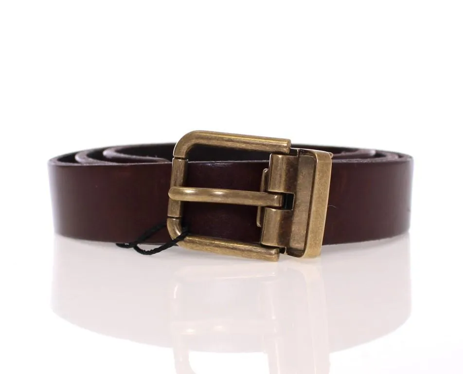Brown Leather Logo Belt
