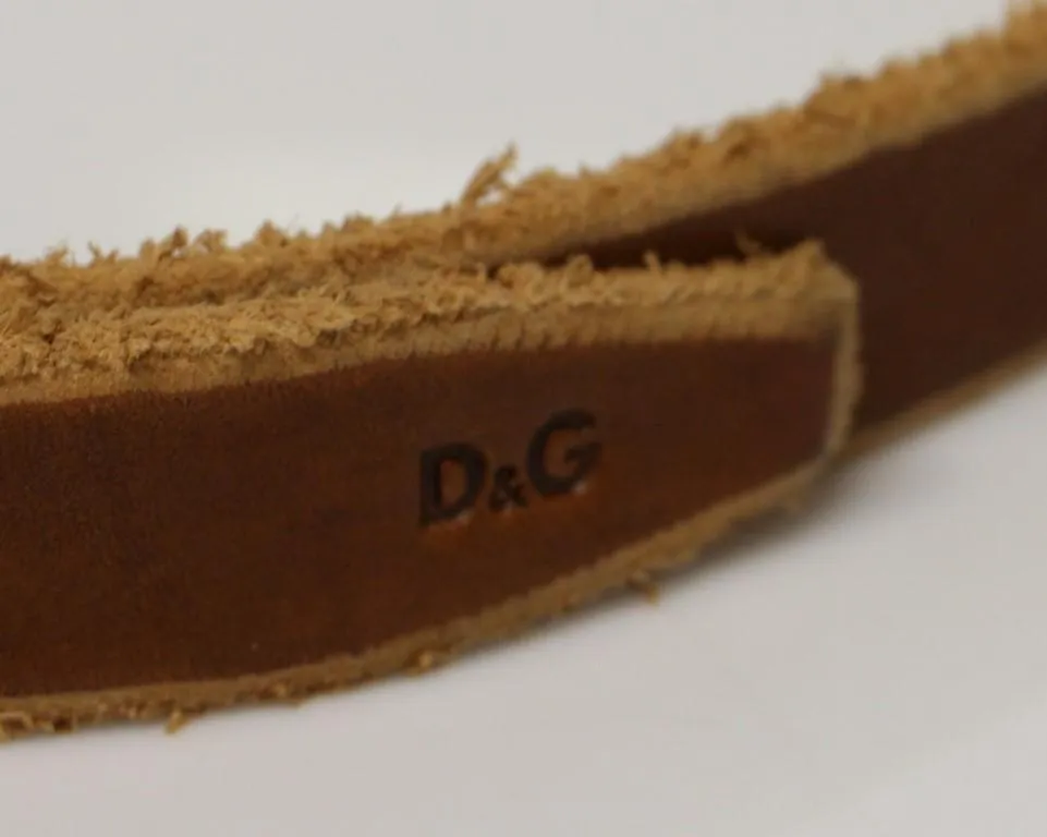 Brown Leather Logo Belt