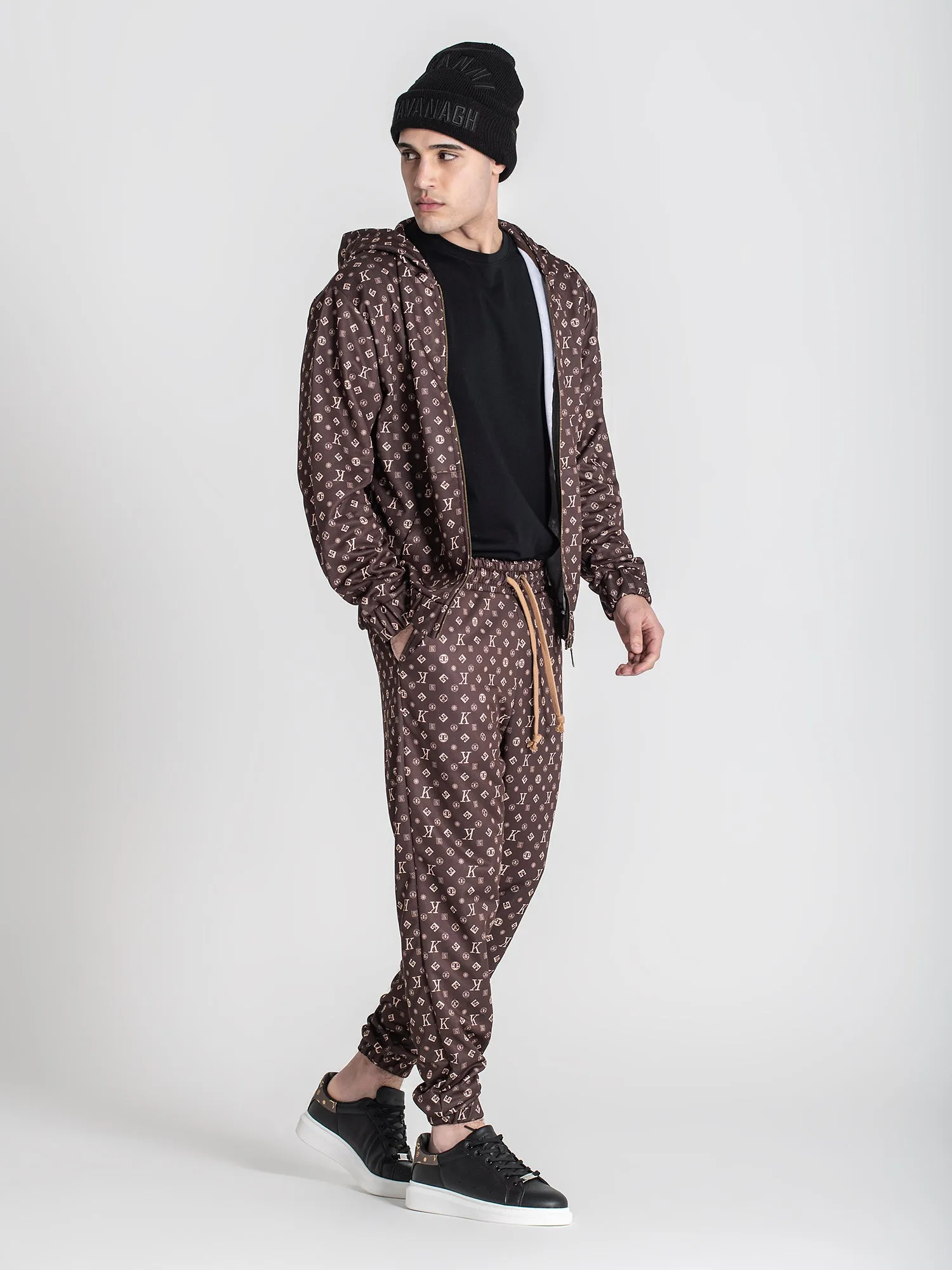 Brown Logomania Hoodie Jacket