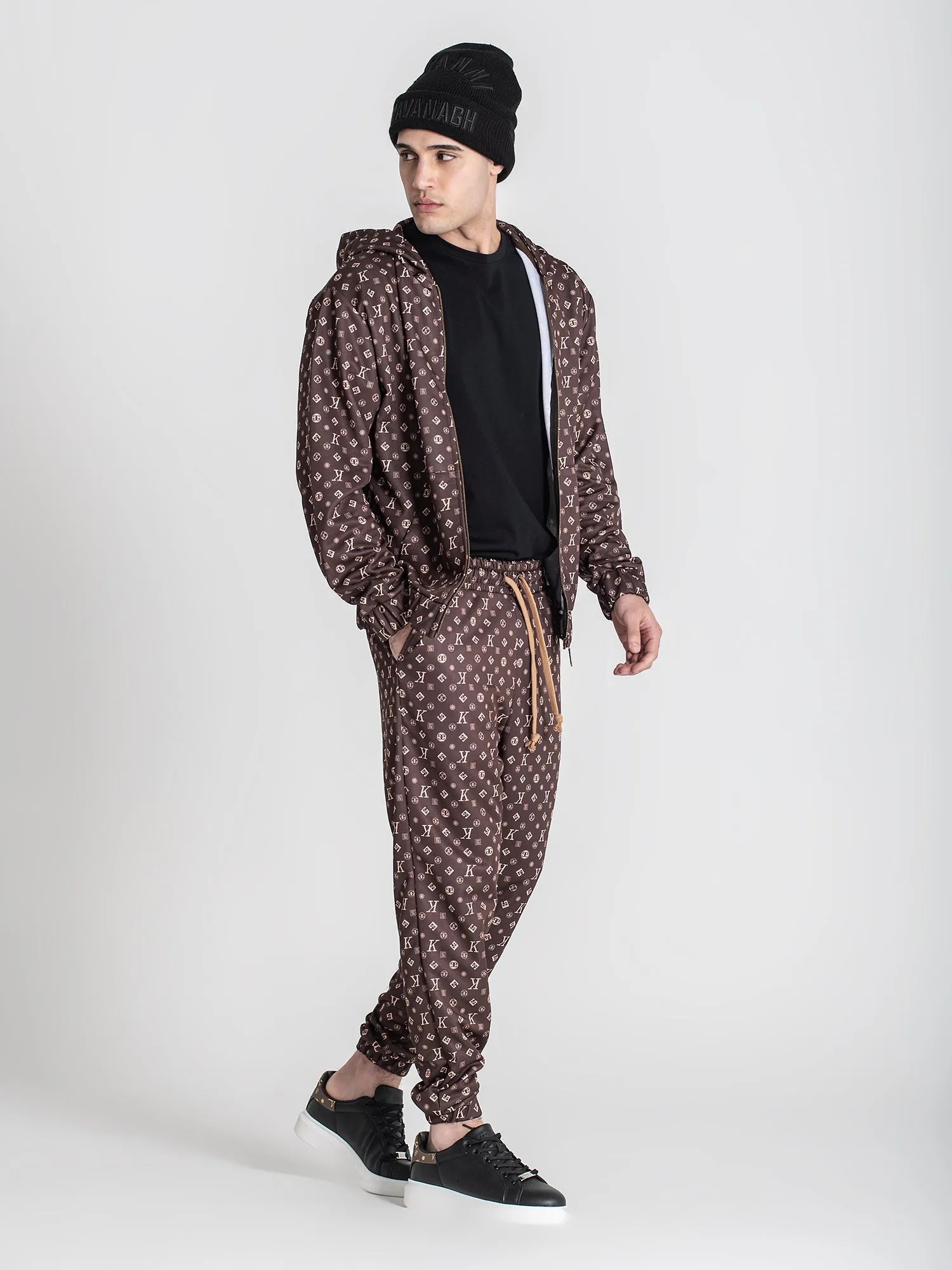 Brown Logomania Hoodie Jacket