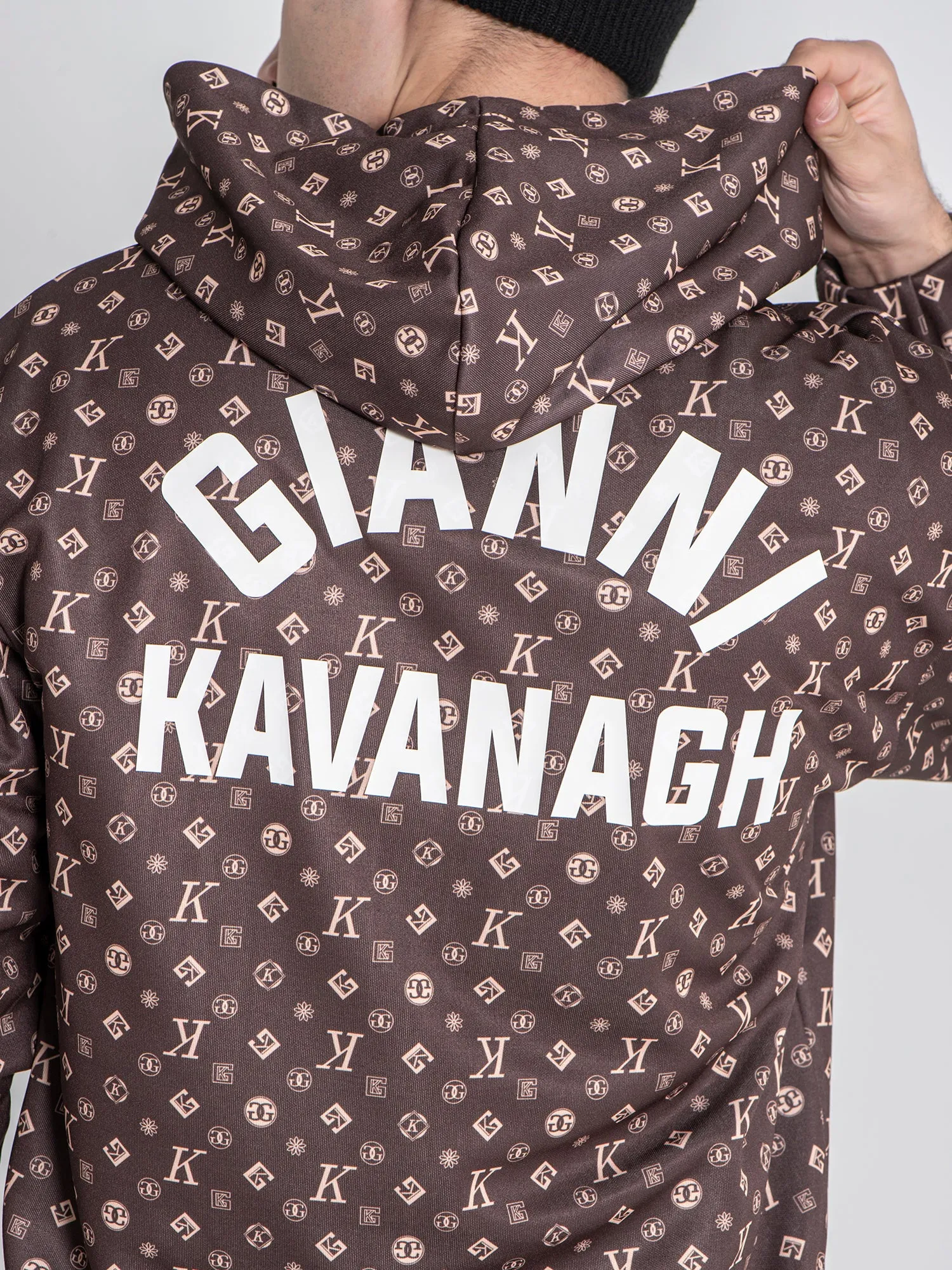 Brown Logomania Hoodie Jacket