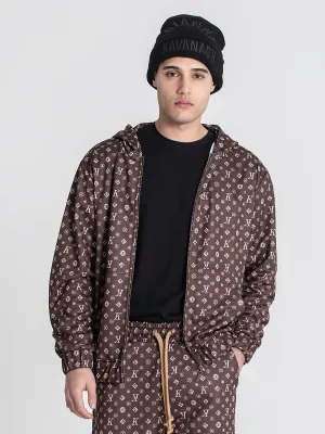 Brown Logomania Hoodie Jacket