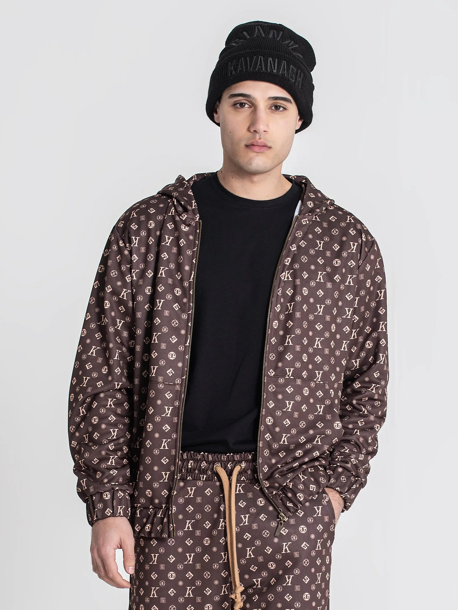 Brown Logomania Hoodie Jacket