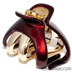 Brown Octopus Shaped Plastic Hair Claw with Gold Teeth