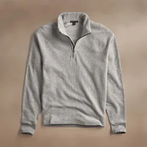 Brushed Thermal Half Zip - Heather Grey