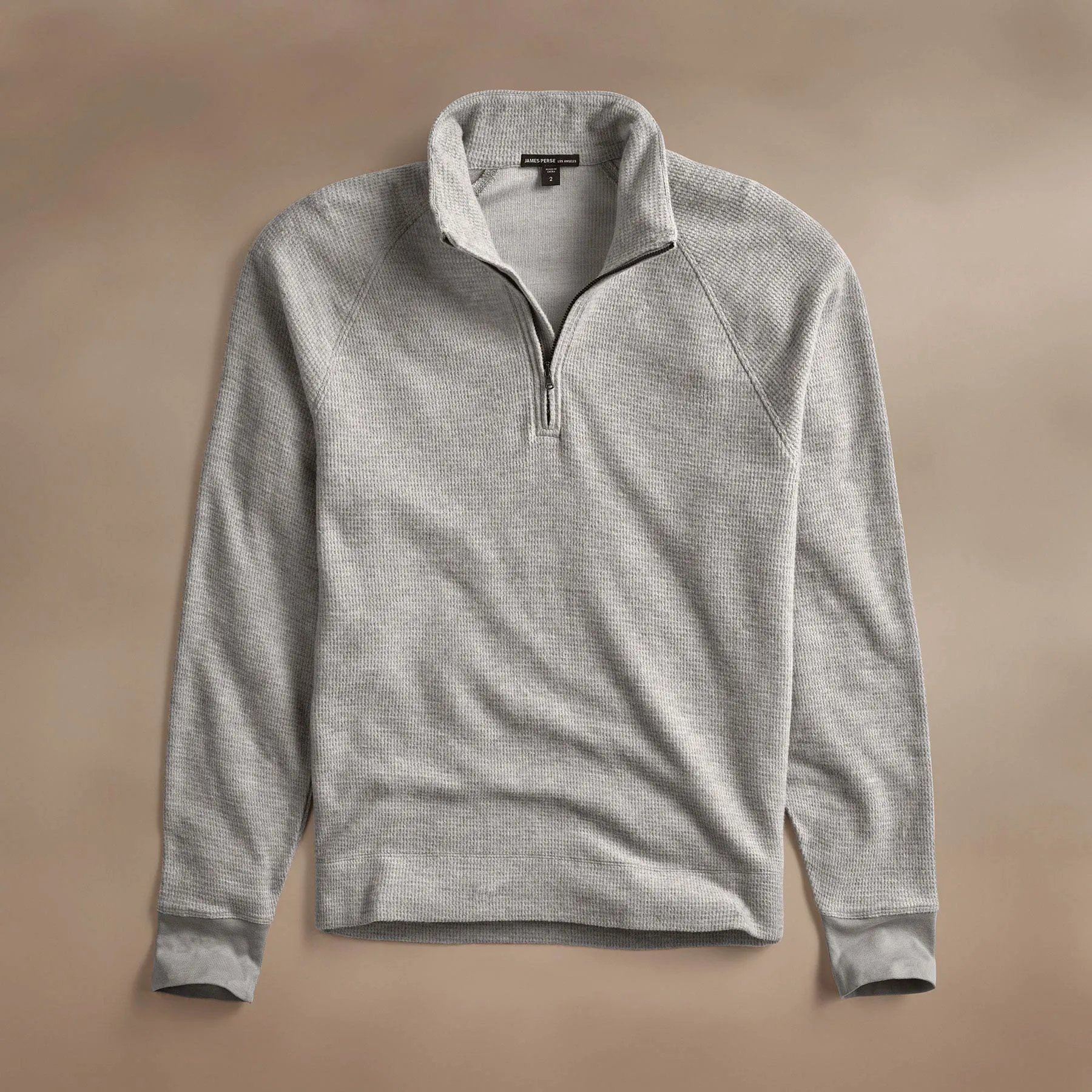 Brushed Thermal Half Zip - Heather Grey