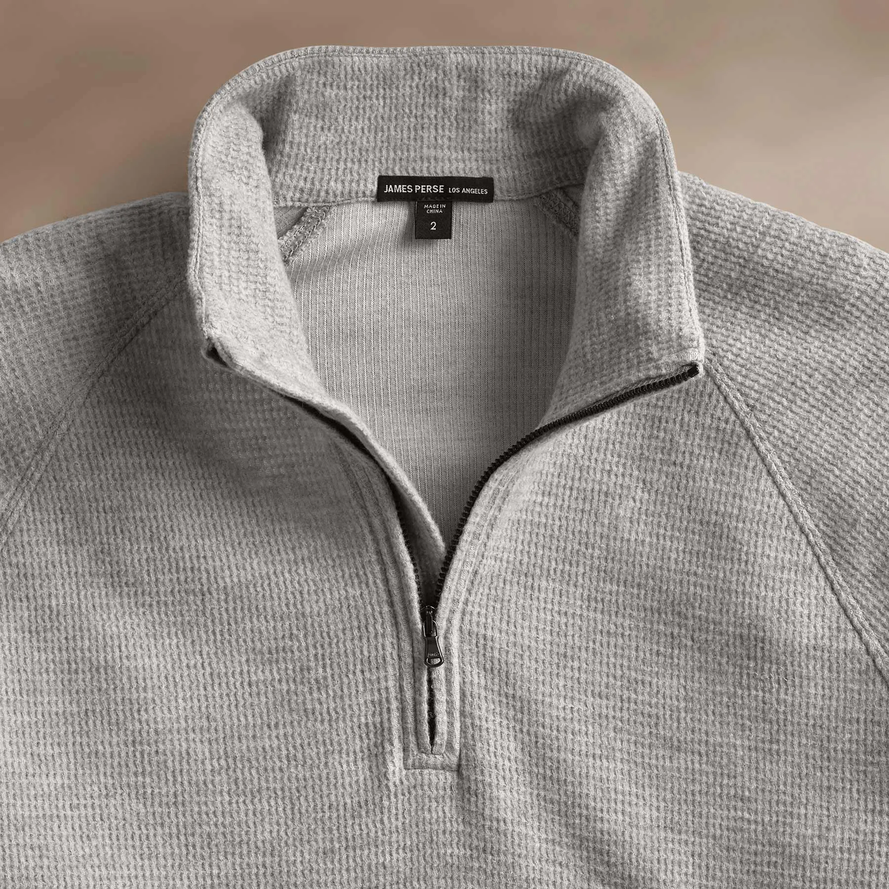 Brushed Thermal Half Zip - Heather Grey