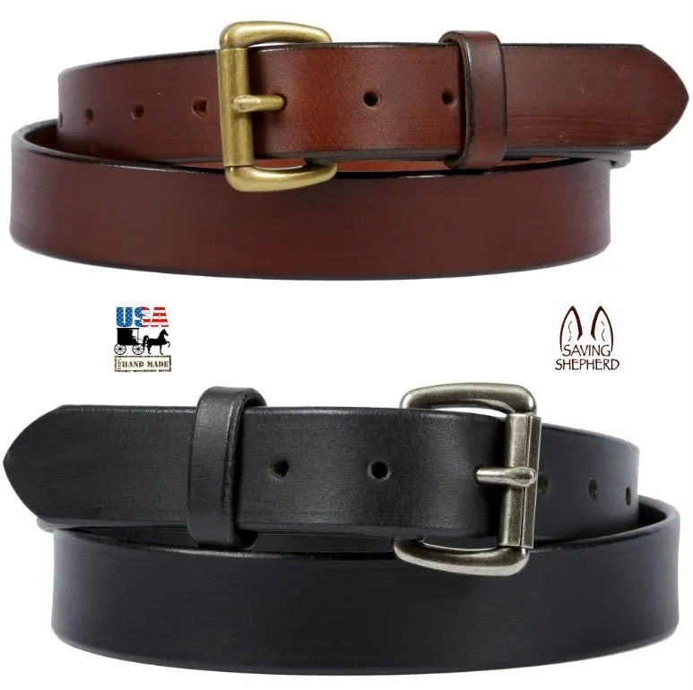 BUFFALO BELT - 1¼" Wide Soft & Supple Leather with Roller Buckle